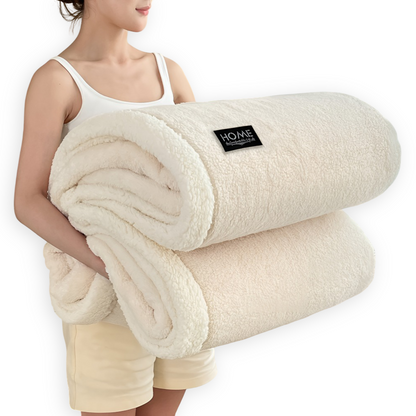 Dwuwarstwowy pluszowy koc Sherpa – dwustronny miękki koc na sofę i łóżko 2