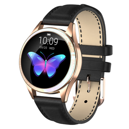 Elegancki smartwatch dla kobiet wykonanych ze stali nierdzewnej z dużym wyświetlaczem, wodoodpornym i fitness IP68