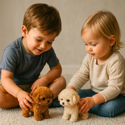 Interaktywna pluszowa zabawka – realistyczny, spacerujący pies z dźwiękami szczekania i reakcją na dotyk 3