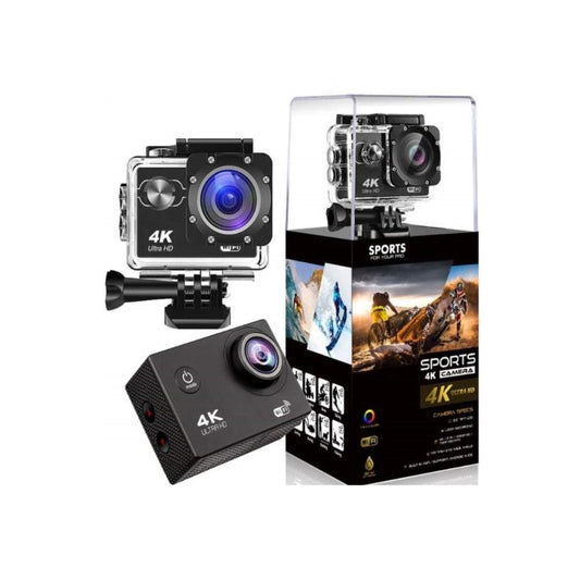 Kamera akcji 4K-Ultra HD z WLAN i wodoodpornym kompaktem mieszkaniowym, idealnym do fotografii przygodowej i sportowej