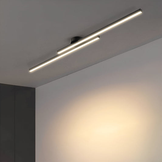 Klasyczna aluminiowa lampa sufitowa LED, półpłaska, do salonu 0