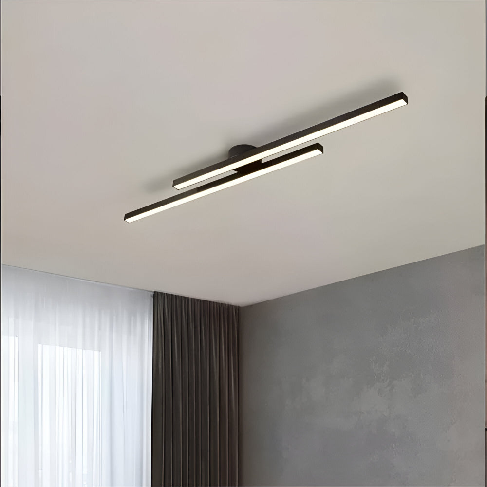 Klasyczna aluminiowa lampa sufitowa LED, półpłaska, do salonu 3