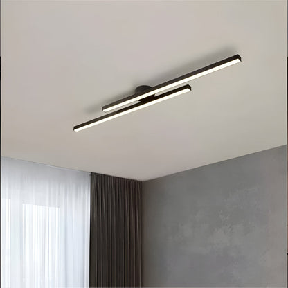Klasyczna aluminiowa lampa sufitowa LED, półpłaska, do salonu 3