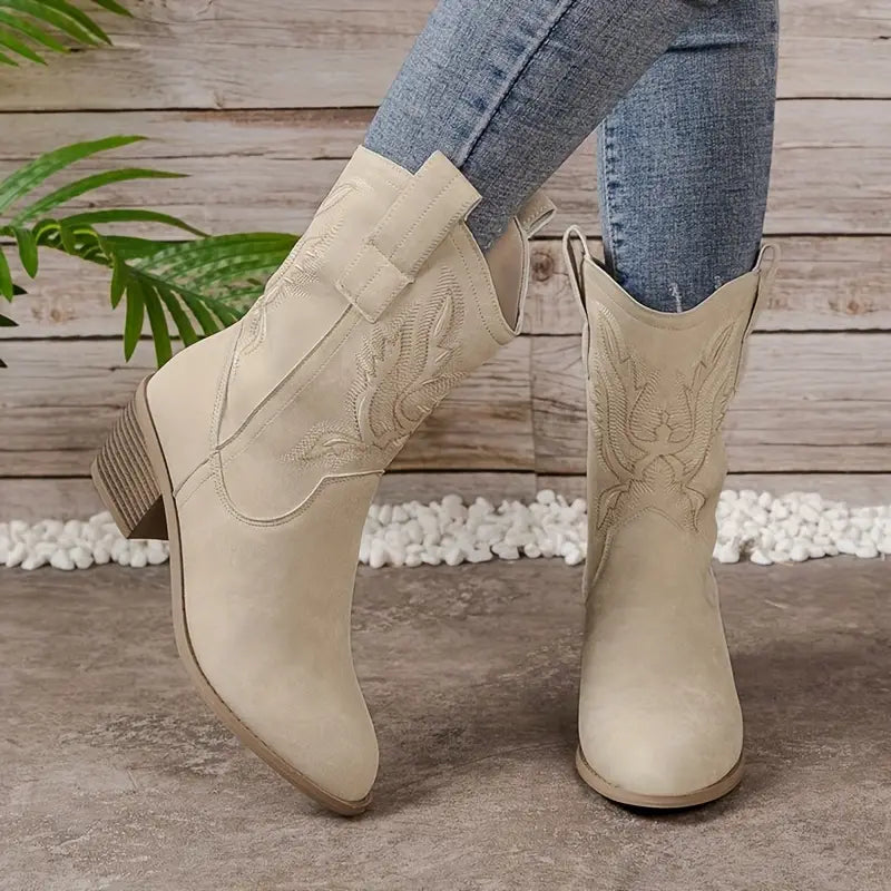 Kozaki damskie | Kowbojskie buty w stylu western do całorocznego użytku