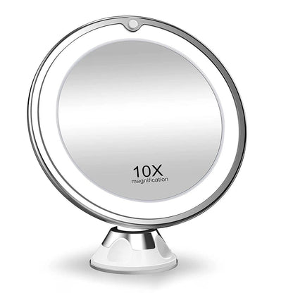 LUDRU Makijażu LED z 10-krotnym powiększeniem i lusterkiem obrotowym 360 °