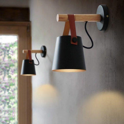 Lampa ścienna w stylu nordyckim - minimalistyczne oświetlenie ścienne z abażysterem