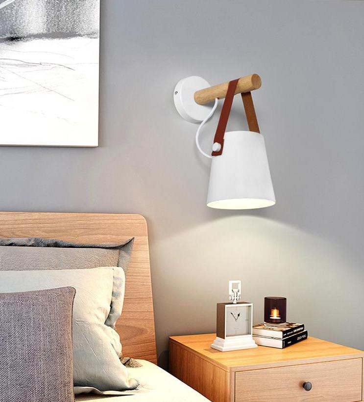 Lampa ścienna w stylu nordyckim - minimalistyczne oświetlenie ścienne z abażysterem