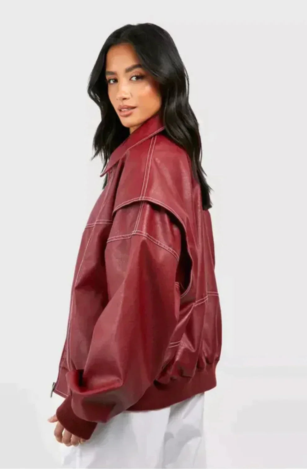 Lily | Oversize'owa kurtka ze sztucznej skóry dla kobiet