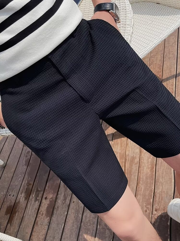 Mężczyźni Krótkie spodnie Slim Fit Wysokość kolan wykonana z oddychania materiału - Wygodne szorty na letni wolny czas