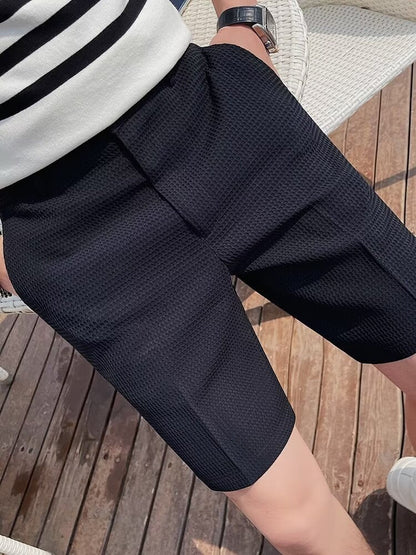 Mężczyźni Krótkie spodnie Slim Fit Wysokość kolan wykonana z oddychania materiału - Wygodne szorty na letni wolny czas