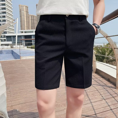 Mężczyźni Krótkie spodnie Slim Fit Wysokość kolan wykonana z oddychania materiału - Wygodne szorty na letni wolny czas
