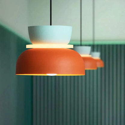 Nowoczesna lampa wisiorka w pastelowych kolorach - skandynawska wisząca lampa do jadalni i salonu o regulowanej wysokości