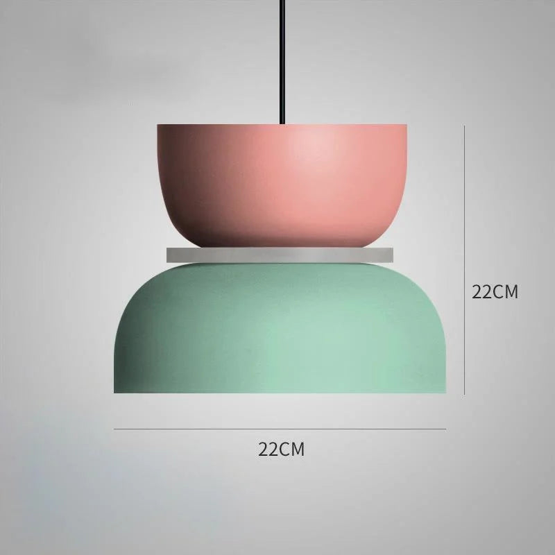 Nowoczesna lampa wisiorka w pastelowych kolorach - skandynawska wisząca lampa do jadalni i salonu o regulowanej wysokości