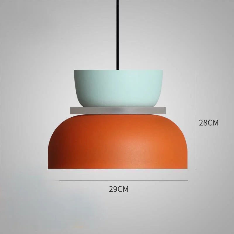 Nowoczesna lampa wisiorka w pastelowych kolorach - skandynawska wisząca lampa do jadalni i salonu o regulowanej wysokości