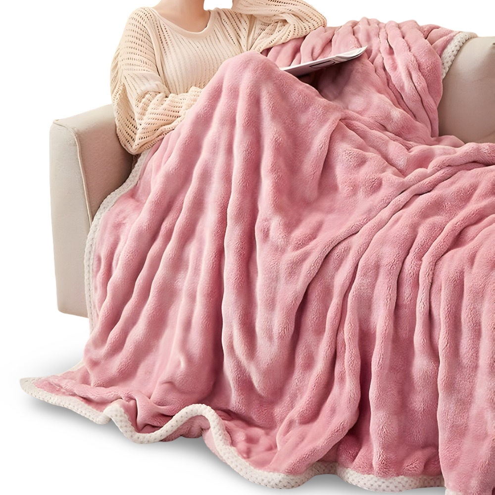 Pluszowy, zimowy kocyk – dwustronny, ultramiękki koc na sofę i łóżko 1