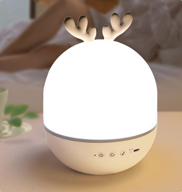 Projektor na nocne światło z pilotem - obrót 360 °, 3 kolory, kojąca atmosfera w pokoju dziecięcym