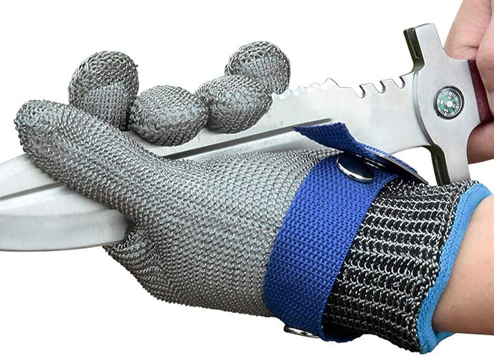Rękawiczki bezpieczeństwa wykonane ze stali nierdzewnej z ergonomicznym designem -odporne na cięcie i korozję dla przemysłu i gospodarstwa domowego