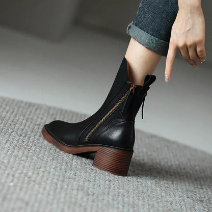 Botki Damskie Skórzane Na Kostkę | Buty Damskie Na Wiosnę | Atasha