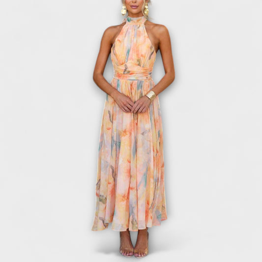 Sukienka Maxi | Moda damska z drukiem akwarelowym na specjalne okazje