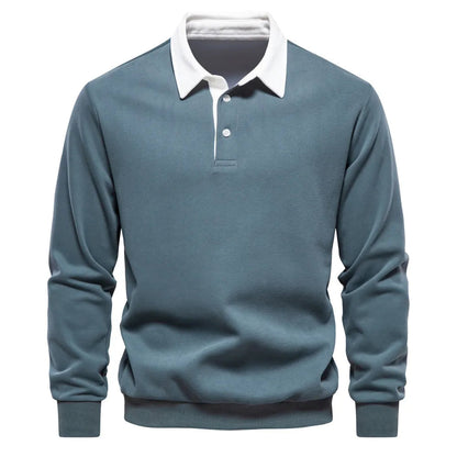 Sweter polo z długim rękawem
