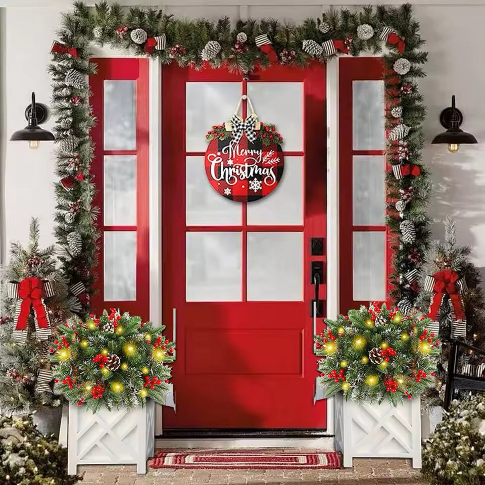 Świecący wianek świąteczny – do doniczek i jako dekoracja 