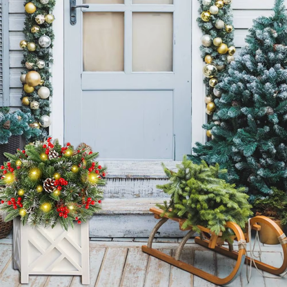 Świecący wianek świąteczny – do doniczek i jako dekoracja 