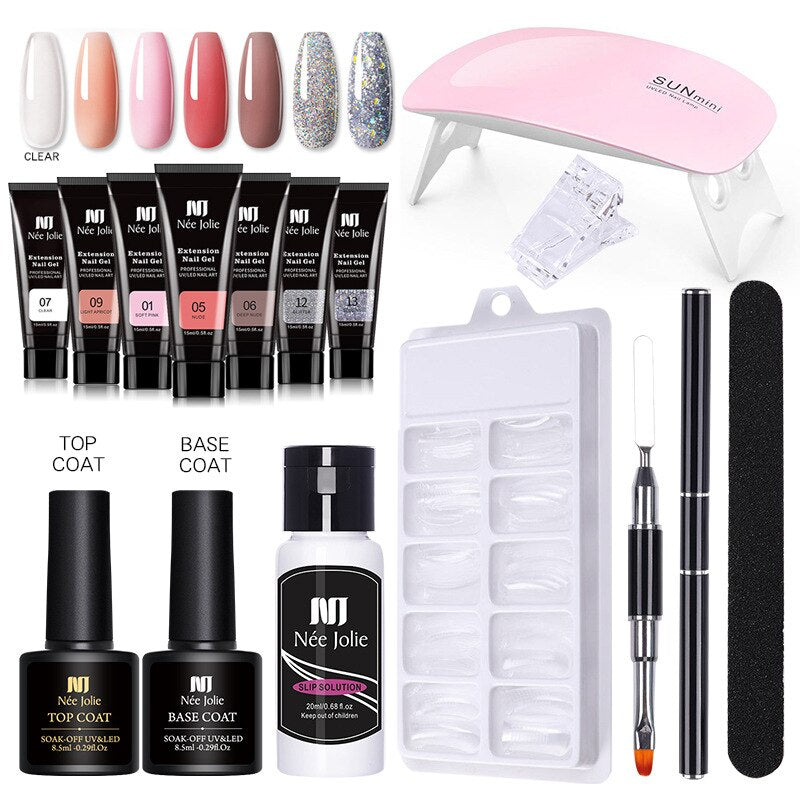Zestaw lakieru do paznokci z lampą UV-7 dla profesjonalnych manicure i kreatywnych projektów paznokci
