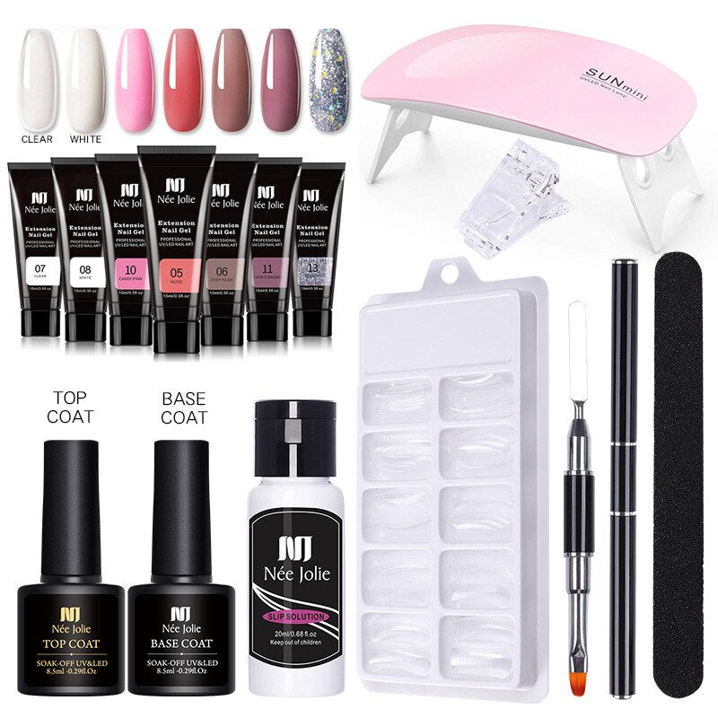 Zestaw lakieru do paznokci z lampą UV-7 dla profesjonalnych manicure i kreatywnych projektów paznokci