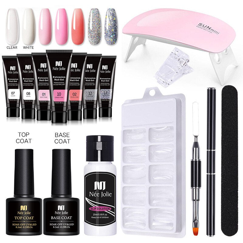 Zestaw lakieru do paznokci z lampą UV-7 dla profesjonalnych manicure i kreatywnych projektów paznokci