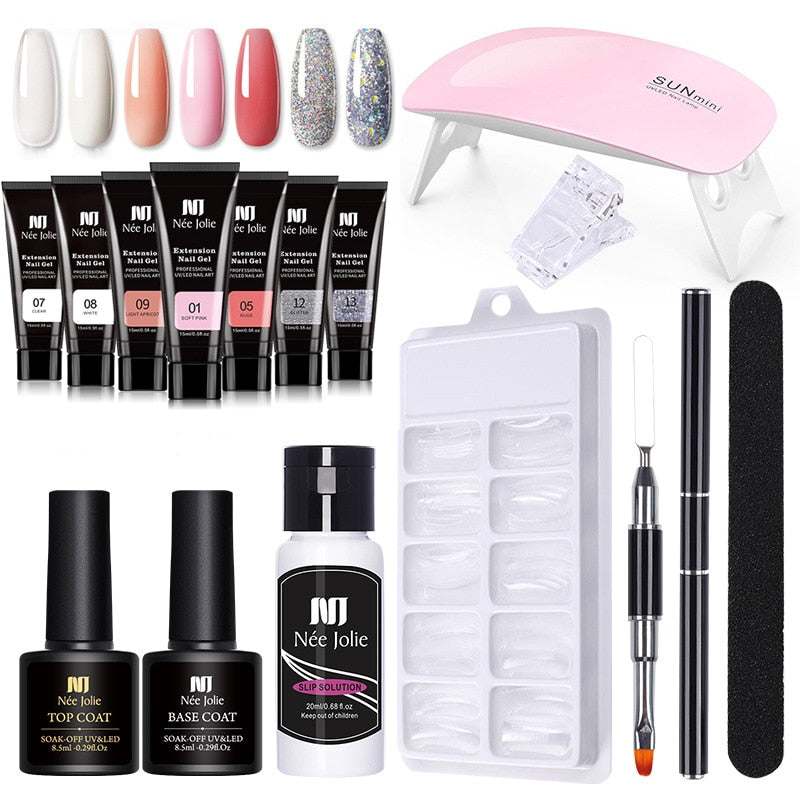 Zestaw lakieru do paznokci z lampą UV-7 dla profesjonalnych manicure i kreatywnych projektów paznokci