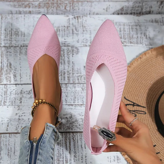Baleriny damskie | Buty wsuwane szpic siateczkowe płaskie wiosna lato | Kinga