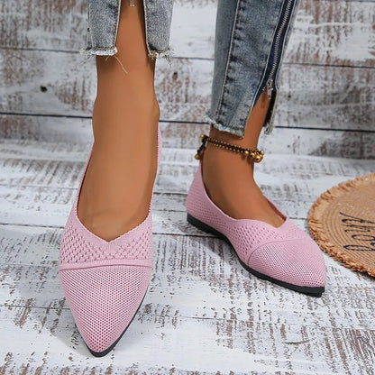 Baleriny damskie | Buty wsuwane szpic siateczkowe płaskie wiosna lato | Kinga
