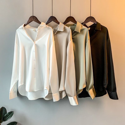 Blouse dames zomer | Lange mouwen kleding topje V-hals | Sophie