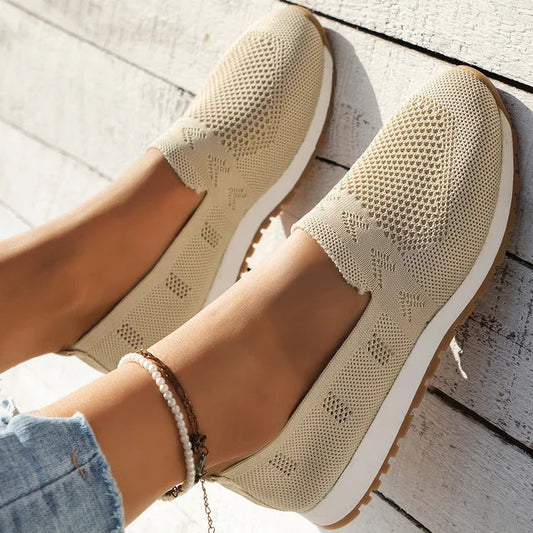Buty damskie | Sneakersy wsuwane siateczkowe płaskie sportowe lato | Paulina