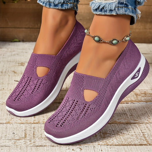 Buty damskie | Sportowe mokasyny slip-on oddychające lekkie na platformie | Camira