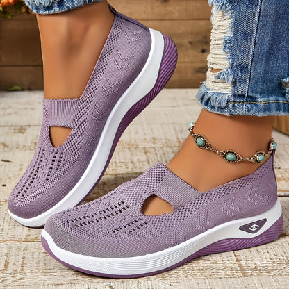Buty damskie | Sportowe mokasyny slip-on oddychające lekkie na platformie | Camira