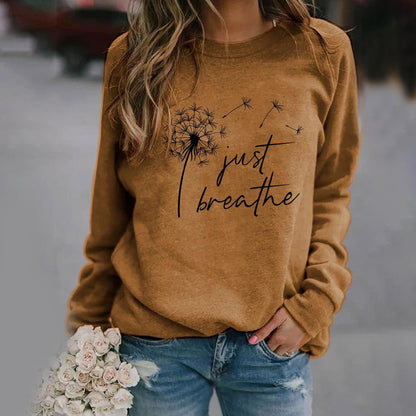 Damska bluza z nadrukiem „Just Breathe” | Nathalie