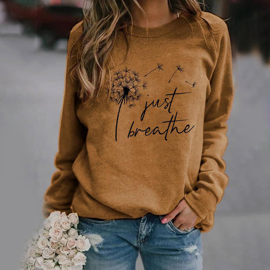 Damska bluza z nadrukiem „Just Breathe” | Nathalie