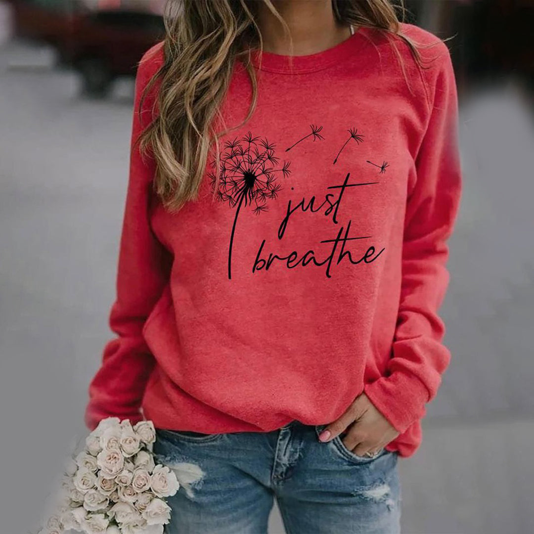 Damska bluza z nadrukiem „Just Breathe” | Nathalie