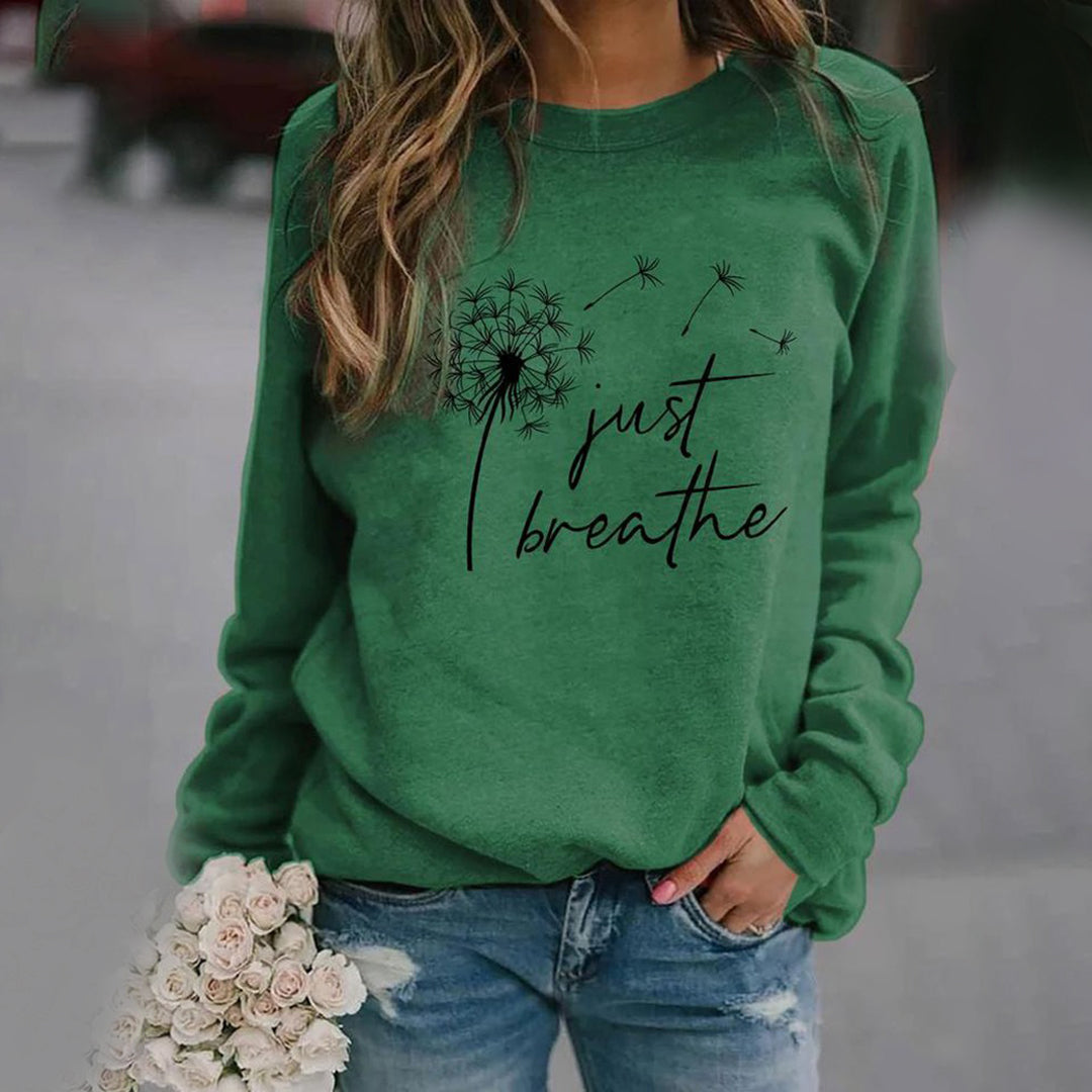 Damska bluza z nadrukiem „Just Breathe” | Nathalie