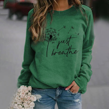 Damska bluza z nadrukiem „Just Breathe” | Nathalie