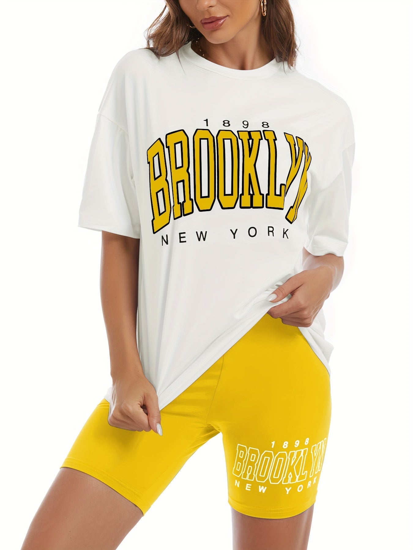 Damski komplet sportowy z nadrukiem Brooklyn | Talia