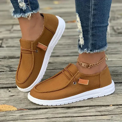 Damskie slip-on lekkie mokasyny z tkaniny | Leyna