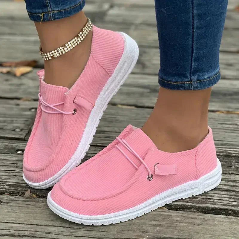 Damskie slip-on lekkie mokasyny z tkaniny | Leyna