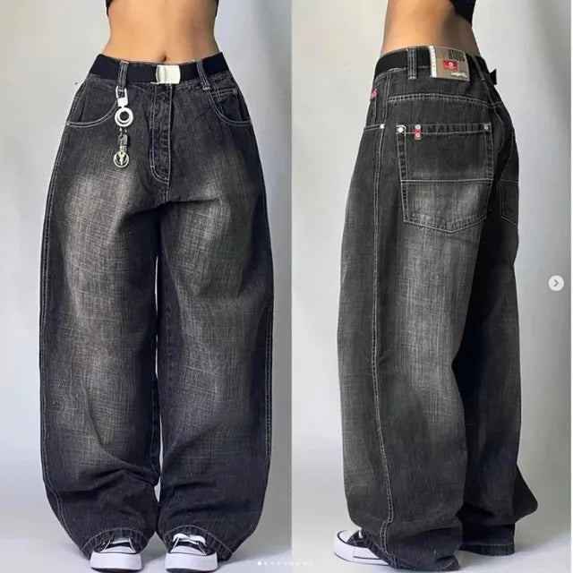 Jeansy cargo szerokie | Odzież damska streetwear kieszenie Y2K | Daria