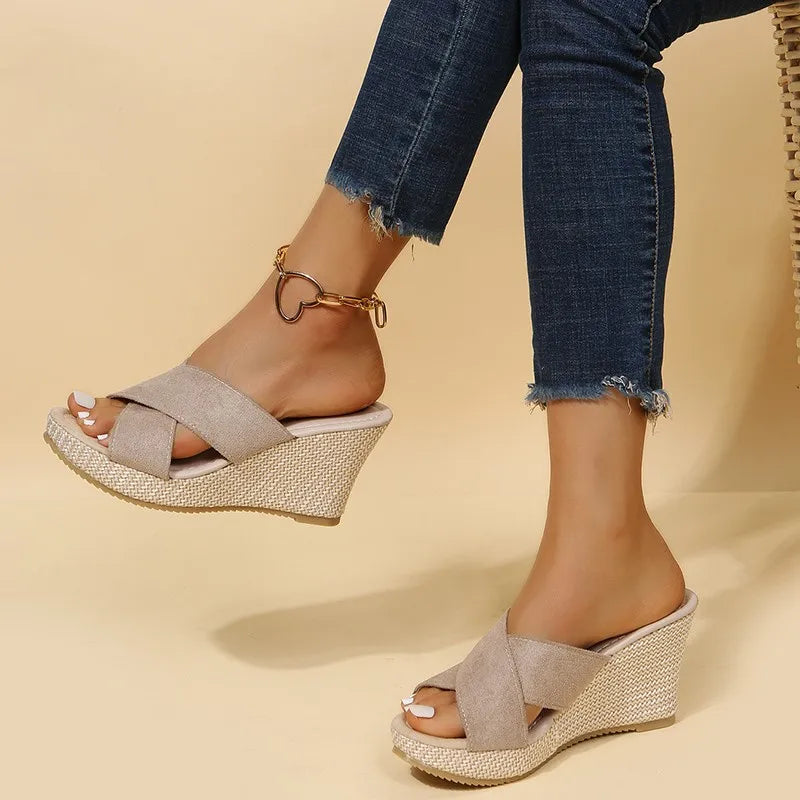 Klapki Damskie na Koturnie | Letnie Buty Platformowe Kobiety | Natalia