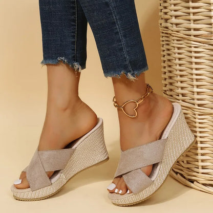 Klapki Damskie na Koturnie | Letnie Buty Platformowe Kobiety | Natalia