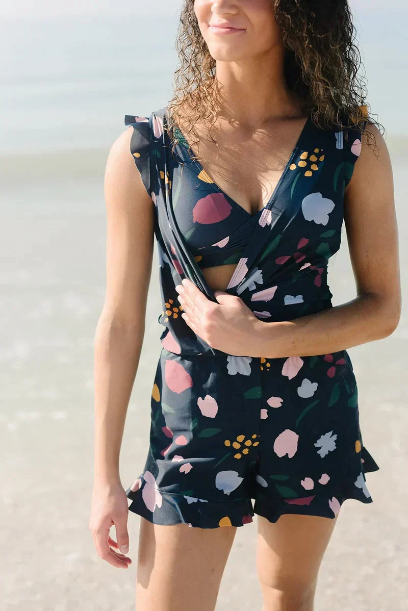 Kombinezon damski plus size | Odzież damska lato krótkie rękawy plażowy | Aleksandra