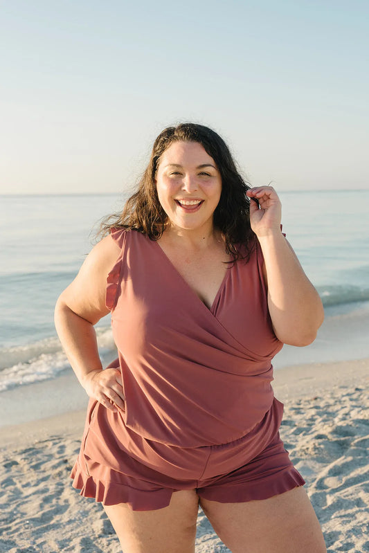 Kombinezon damski plus size | Odzież damska lato krótkie rękawy plażowy | Aleksandra