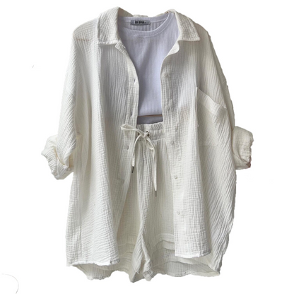 Komplet Damski Z Krótkimi Spodniami | Stylizacja Lato Moda Kobiety | Lena